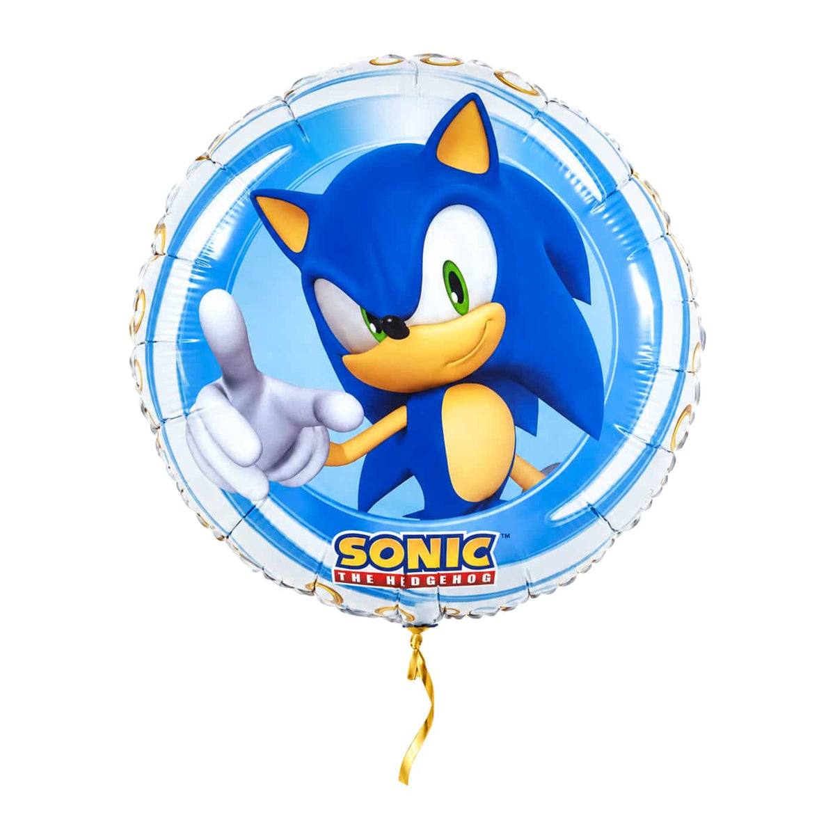 Sonic Helium Ballon – met helium gevuld, met gouden lint