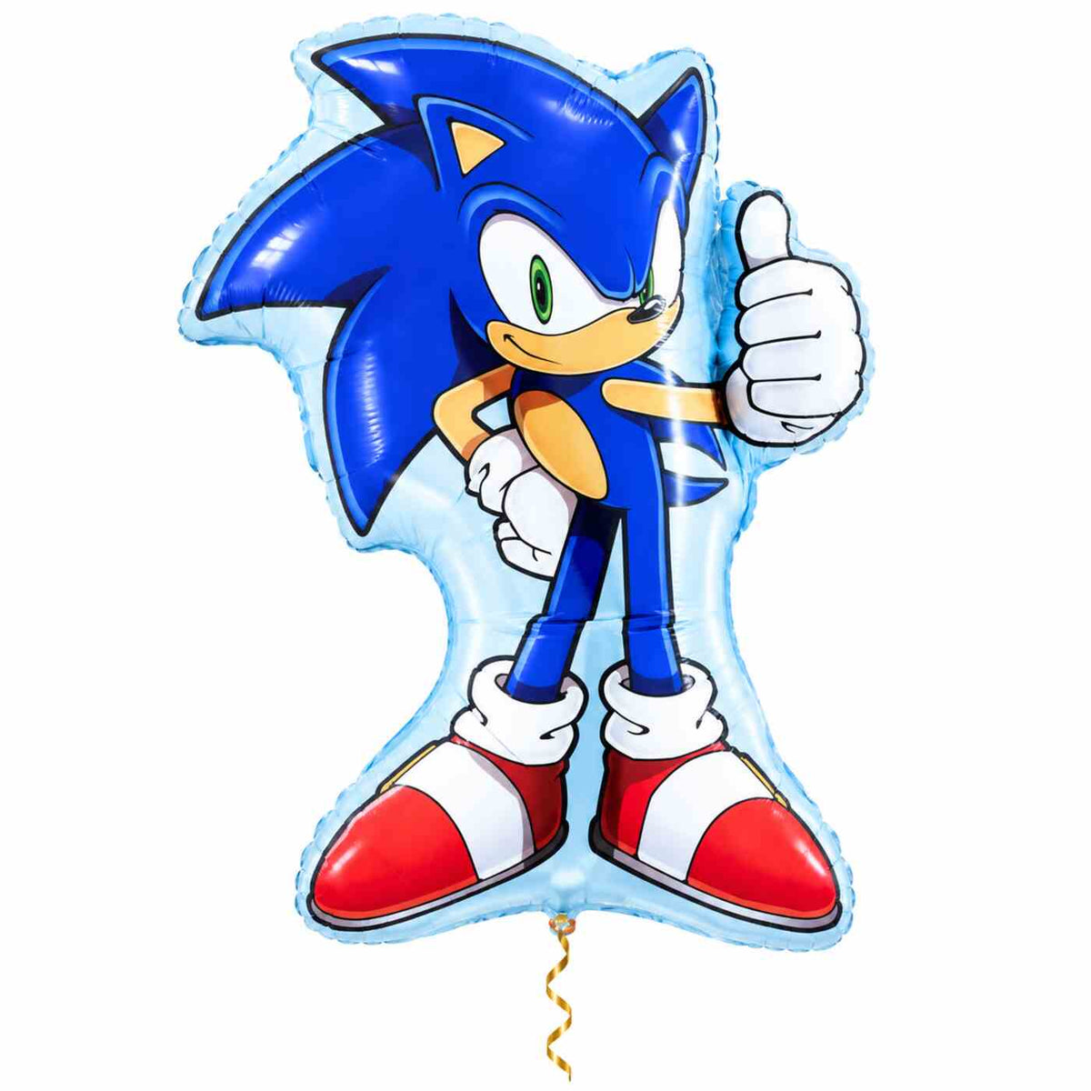 Sonic Helium XL Ballon met dun metallic gouden lint op witte achtergrond – Ballonnenshop.nl