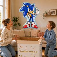 Sonic Helium XL Ballon – uitpakmoment met moeder en jongetje in een warme woonkamer – Ballonnenshop.nl