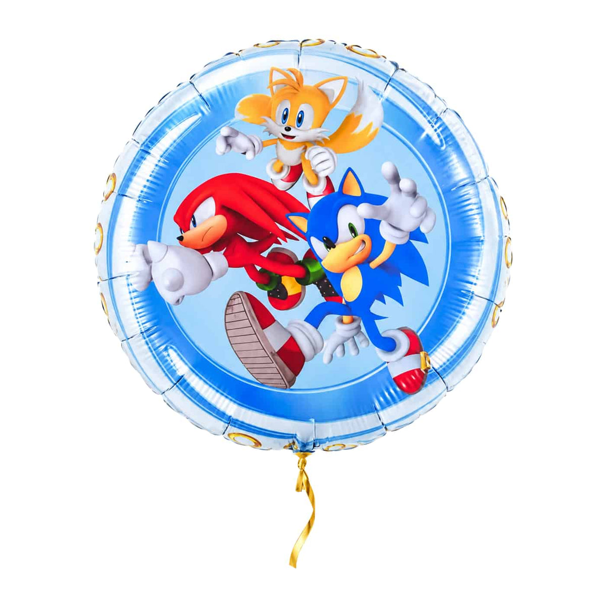 Sonic, Knuckles en Tails Ballon – met helium gevuld, met gouden lint