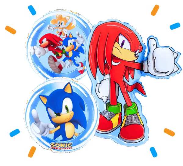 Sonic Knuckles Trosje - Gevuld Met Helium - 66 cm - Ballonnenshop.nl