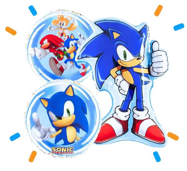 Sonic Trosje - Gevuld Met Helium - 84 cm - Ballonnenshop.nl