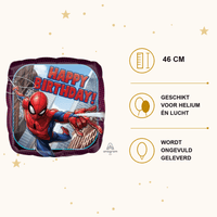 Spiderman Happy Birthday Folie Ballon - 46 cm - Ballonnenshop.nl