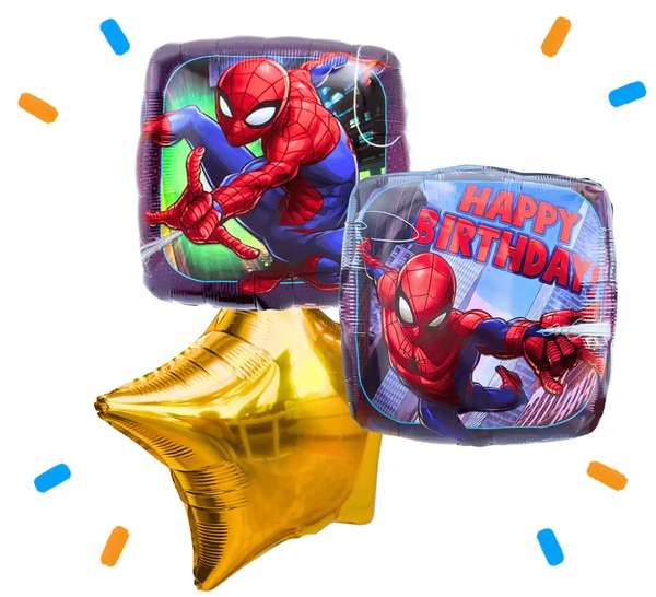 Spiderman Happy Birthday Trosje - Gevuld Met Helium - 46 cm - Ballonnenshop.nl