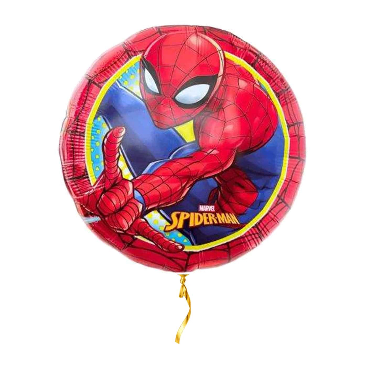 Spiderman Helium Ballon – met helium gevuld, met gouden lint