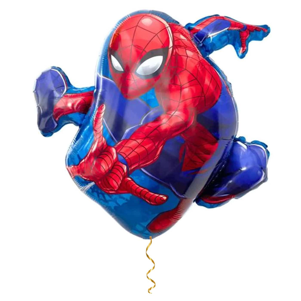 Spiderman Helium XL Ballon – helium gevuld met metallic gouden lint – Ballonnenshop.nl