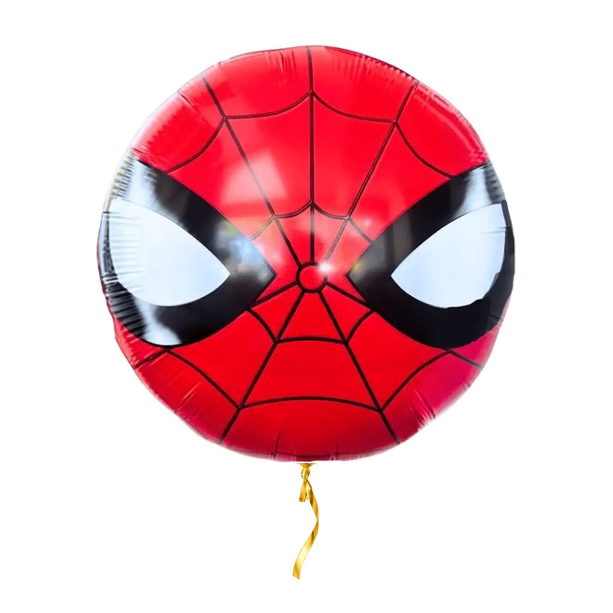 Spiderman Masker Helium Ballon – met helium gevuld, met gouden lint