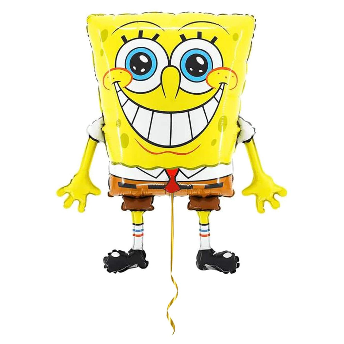 Spongebob Helium Ballon – helium gevuld met metallic gouden lint – Ballonnenshop.nl