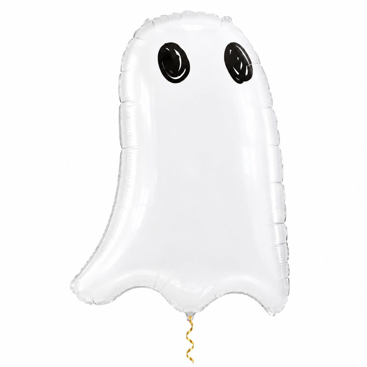 Spook Helium Ballon met dun metallic gouden lint op witte achtergrond – Ballonnenshop.nl