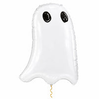 Spook Helium Ballon met dun metallic gouden lint op witte achtergrond – Ballonnenshop.nl