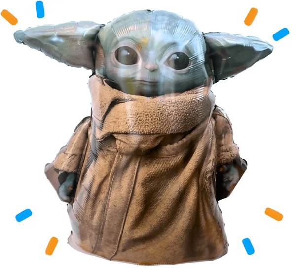 Star Wars Baby Yoda Helium Ballon - Gevuld Met Helium - 66 cm - Ballonnenshop.nl