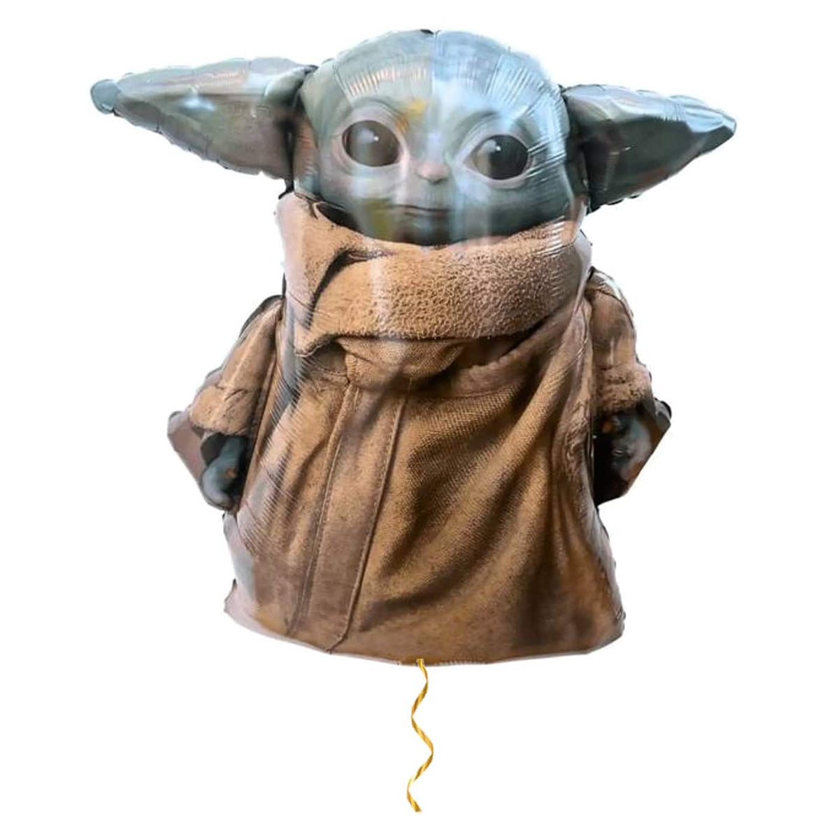 Star Wars Baby Yoda Helium Ballon – helium gevuld met metallic gouden lint – Ballonnenshop.nl