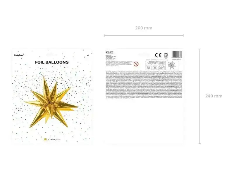 Ster 3D Folie Ballon Goud 70 cm - Ballonnenshop.nl