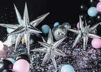 Ster 3D Folie Ballon Zilver 70 cm - Ballonnenshop.nl