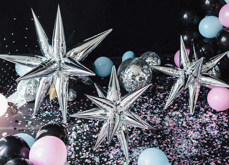 Ster 3D Folie Ballon Zilver 70 cm - Ballonnenshop.nl