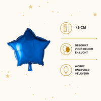 Ster Donker Blauw Folie Ballon - 46 cm - Ballonnenshop.nl