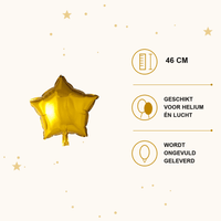 Ster Goud Folie Ballon - 46 cm - Ballonnenshop.nl