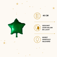Ster Groen Folie Ballon - 46 cm - Ballonnenshop.nl