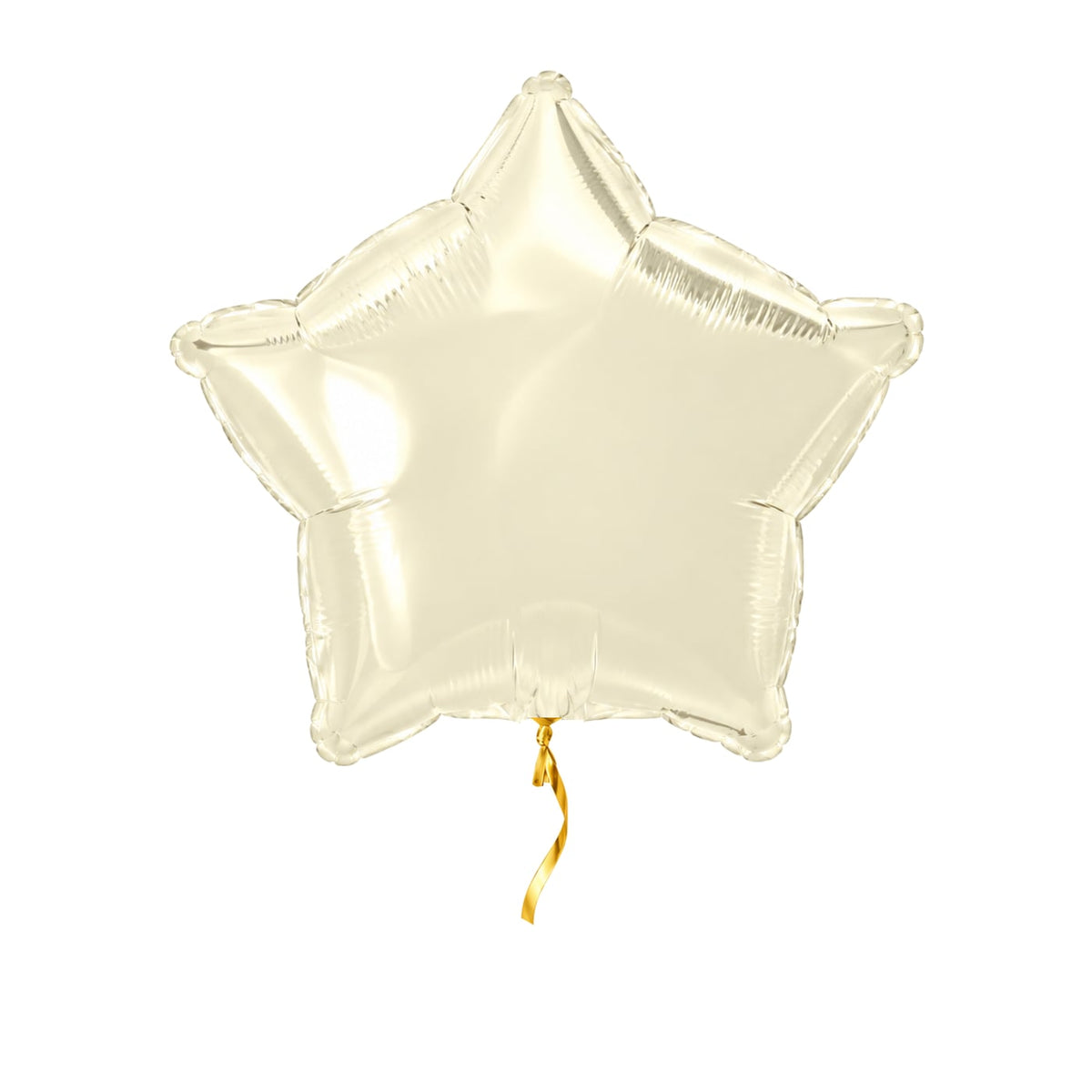 Ster Ivory Helium Ballon – met helium gevuld, met gouden lint