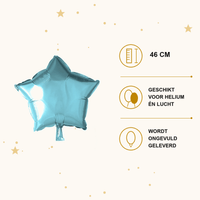 Ster Licht Blauw Folie Ballon - 46 cm - Ballonnenshop.nl