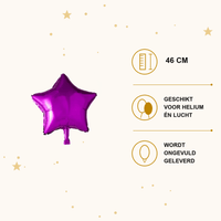 Ster Paars Folie Ballon - 46 cm - Ballonnenshop.nl