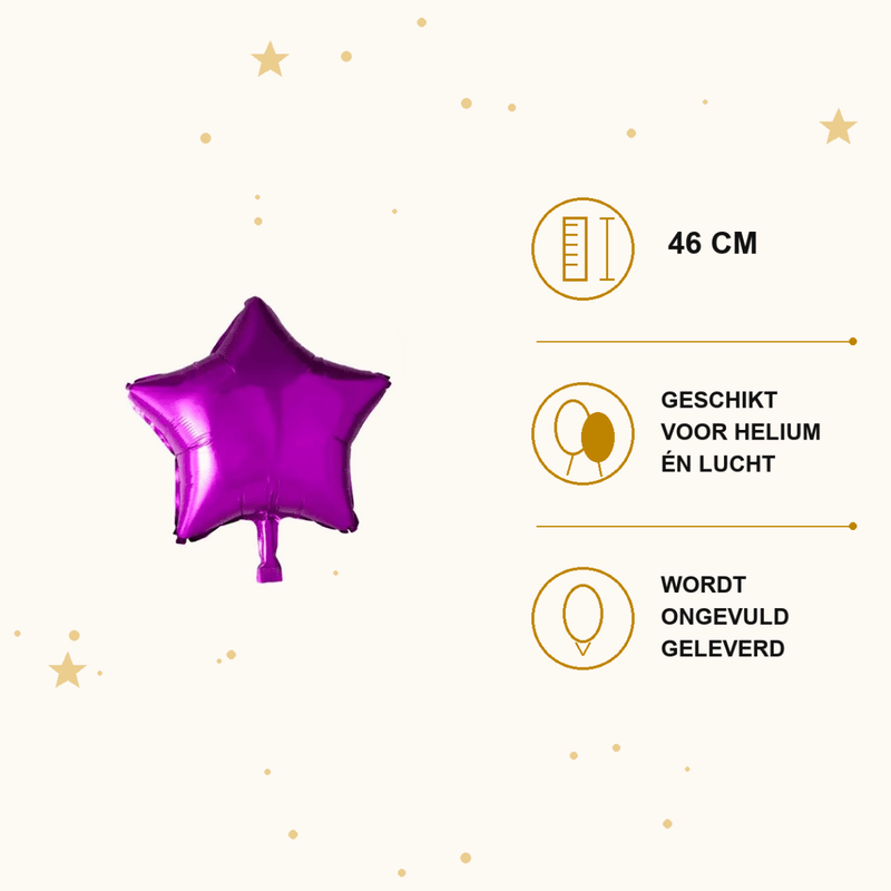 Ster Paars Folie Ballon - 46 cm - Ballonnenshop.nl