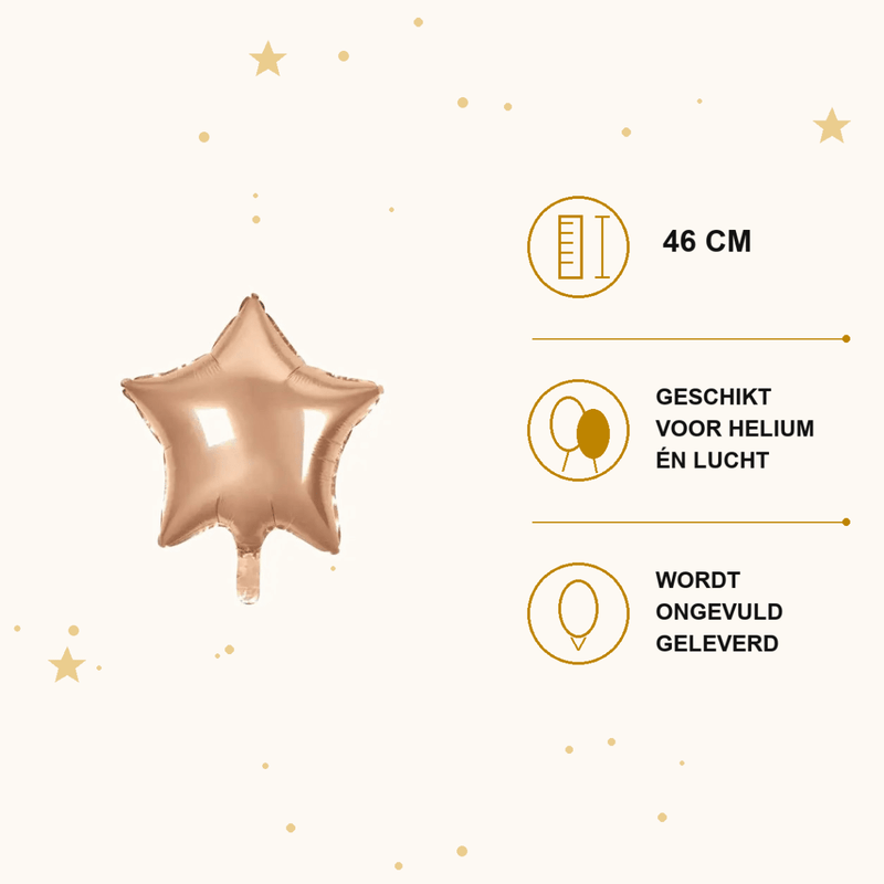 Ster Rose Goud Folie Ballon - 46 cm - Ballonnenshop.nl