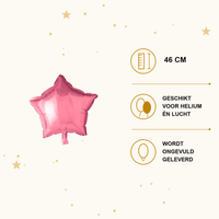 Ster Roze Folie Ballon - 46 cm - Ballonnenshop.nl