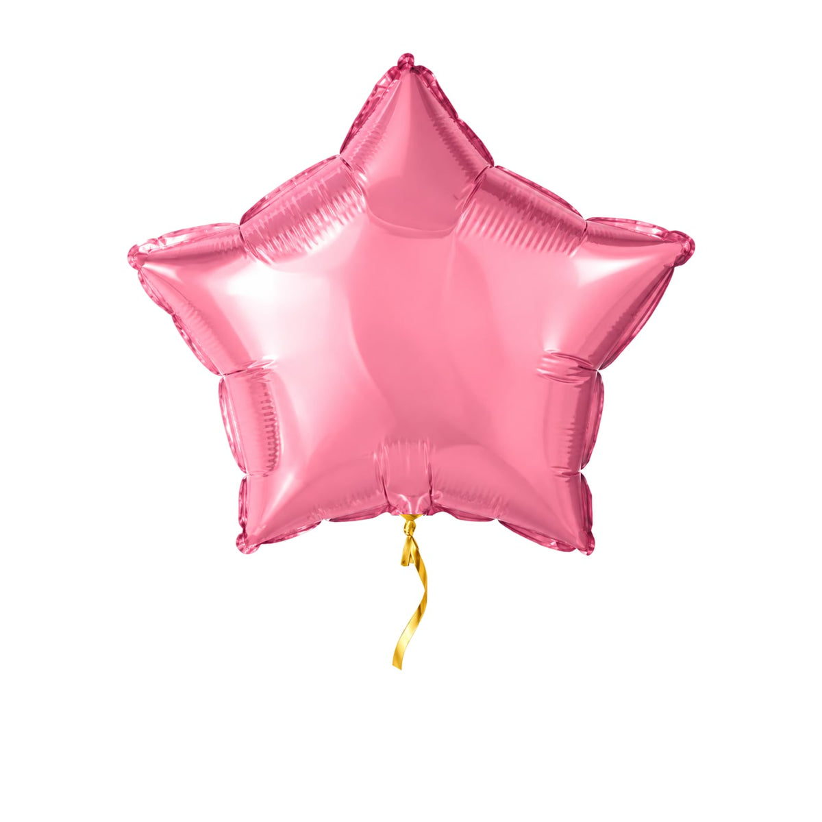 Ster Roze Helium Ballon – met helium gevuld, met gouden lint