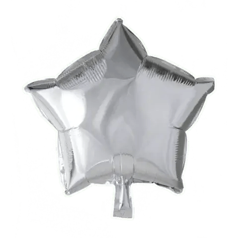 Ster Zilver Folie Ballon - 46 cm - Ballonnenshop.nl