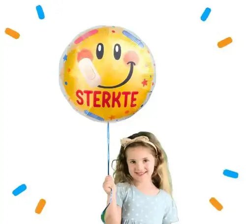 Sterkte Smiley Helium Ballon - Gevuld Met Helium - 46 cm - Ballonnenshop.nl