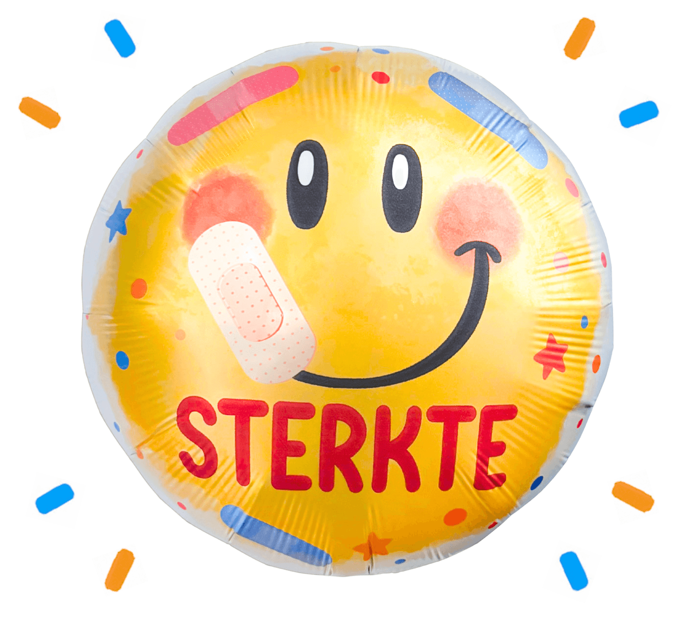 Sterkte Smiley Helium Ballon - Gevuld Met Helium - 46 cm - Ballonnenshop.nl