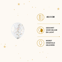 Sterren Confetti Ballonnen - 5 stuks - 40,5 cm - Ballonnenshop.nl