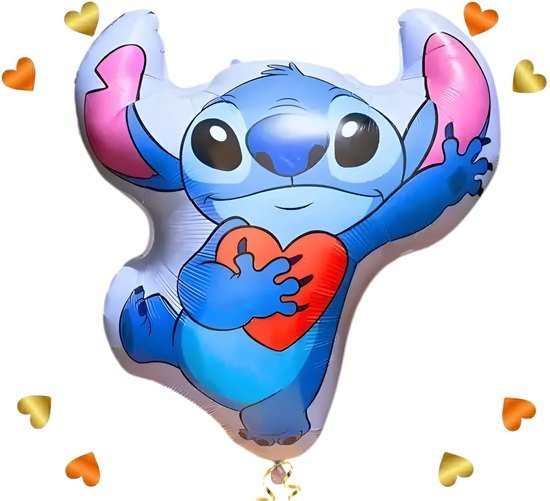 Stitch Met Hartje Helium Ballon - Gevuld Met Helium - 78 cm - Ballonnenshop.nl