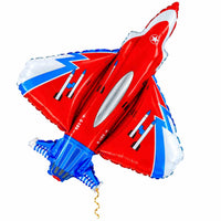 Straaljager Helium XL Ballon met dun metallic gouden lint op witte achtergrond – Ballonnenshop.nl