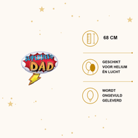Super Hero Dad Folie Ballon - 68 cm - Ballonnenshop.nl