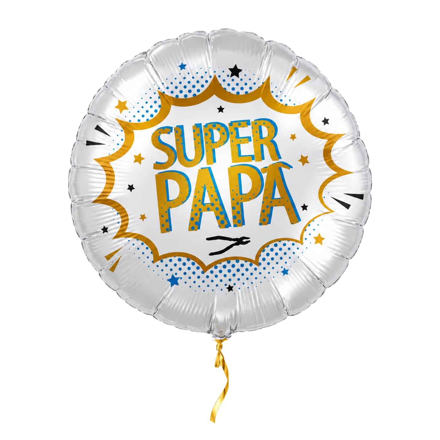 Super Papa Helium Ballon Goud – met helium gevuld, met gouden lint
