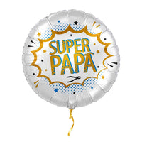 Super Papa Helium Ballon Goud – met helium gevuld, met gouden lint