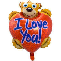Teddy Beer Hartjes Ballon - I Love You - 80 cm - Ballonnenshop.nl