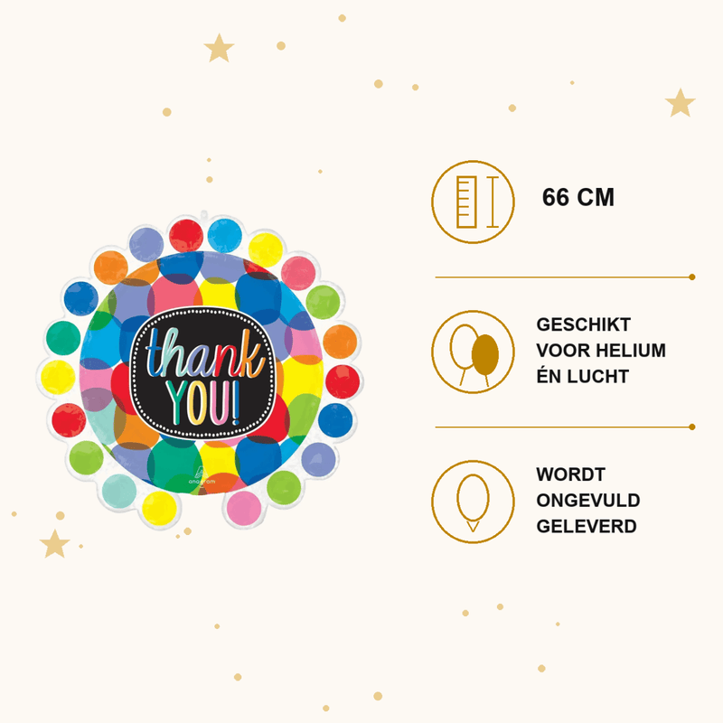 Thank You Folie Ballon - 66 cm - Ballonnenshop.nl
