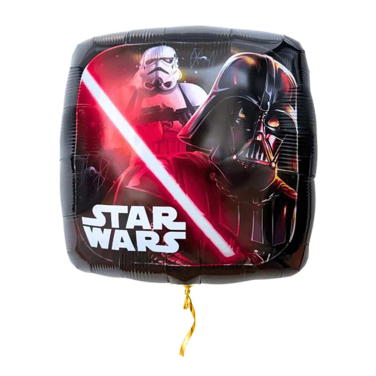The Dark Side Star Wars Ballon – met helium gevuld, met gouden lint