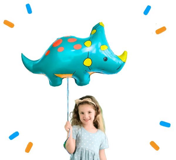 Triceratops Dino Helium Ballon - Gevuld Met Helium - 76 cm - Ballonnenshop.nl