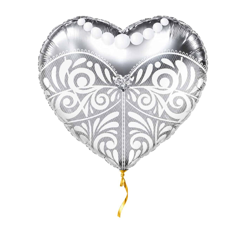 Trouwjurk Helium Ballon – met helium gevuld, met gouden lint