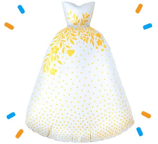 Trouwjurk Helium Ballon - Gevuld Met Helium - 73 cm - Ballonnenshop.nl