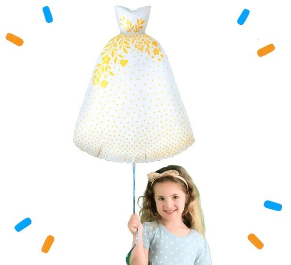 Trouwjurk Helium Ballon - Gevuld Met Helium - 73 cm - Ballonnenshop.nl