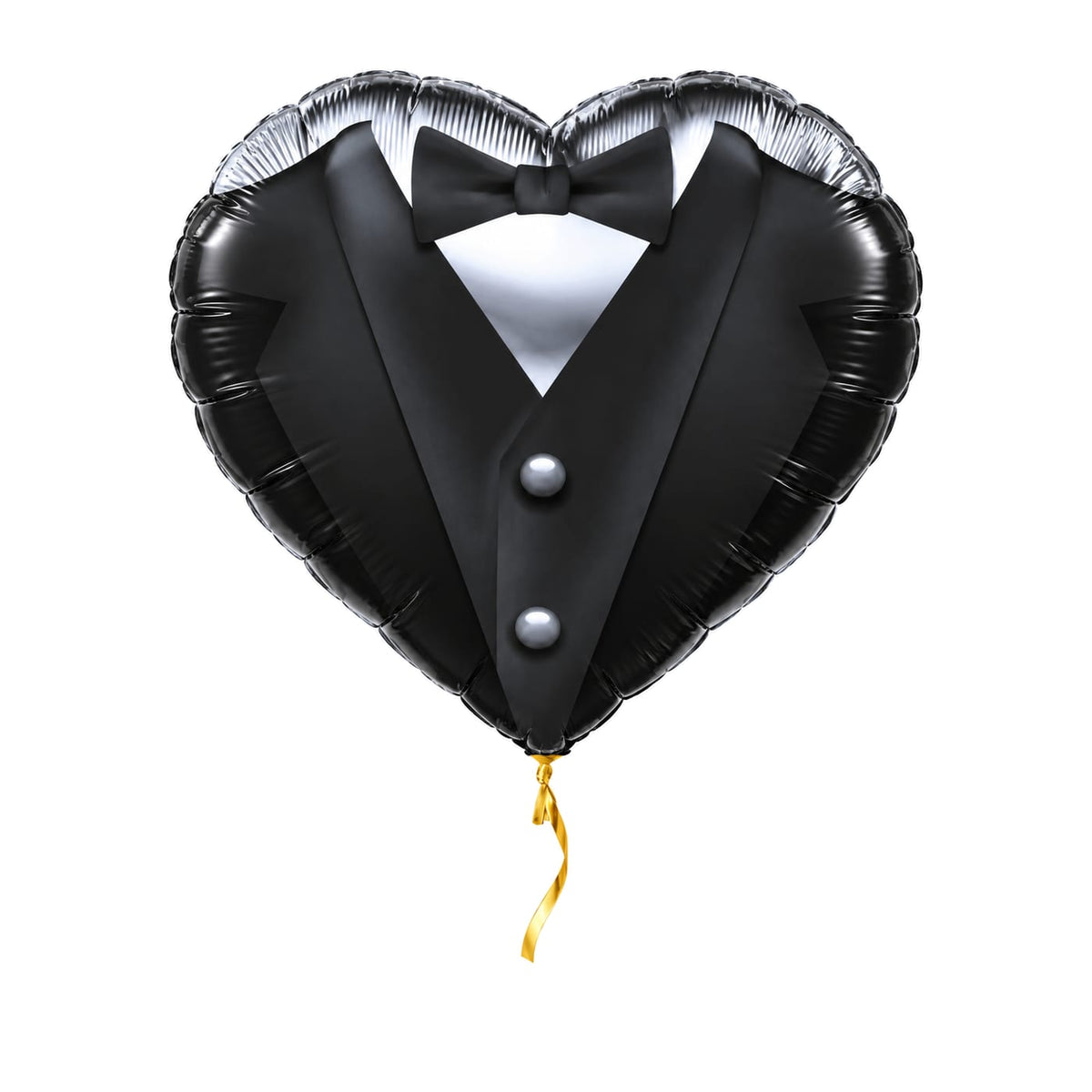 Trouwpak Helium Ballon – met helium gevuld, met gouden lint
