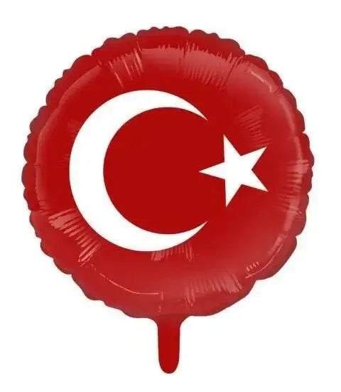 Turkse Vlag Folie Ballon - 45 cm - Ballonnenshop.nl
