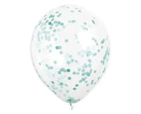 Turquoise Confetti Ballonnen - 6 stuks - 30,5 cm - Ballonnenshop.nl