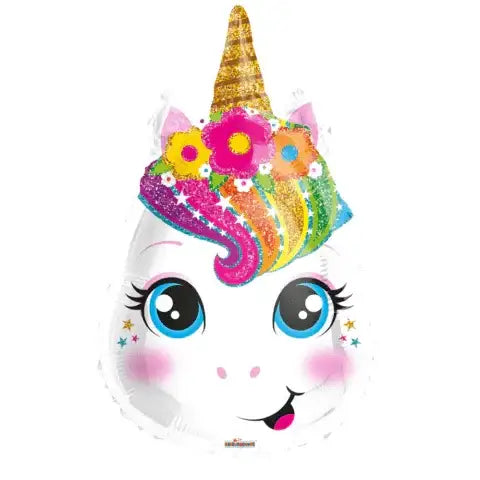 Meerkleurige unicorn folieballon van 46 cm voor een kind