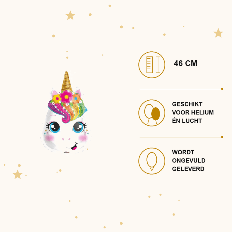 Unicorn Folie Ballon - 46 cm - Ballonnenshop.nl